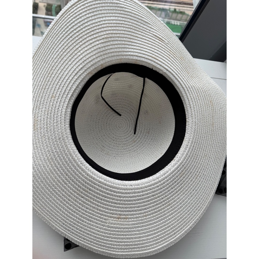 Beloved‎ Millinery White Polka Dot Veil Wide Brim Hat - Picture 10 of 11